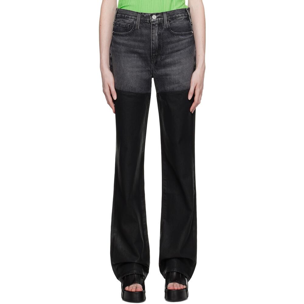 Frame 'Le Jane' Black Coated Denim Jeans Size 30